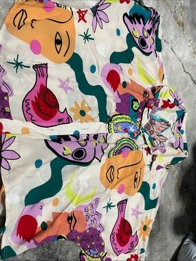 Sunburst Kiss Floral & Abstract Print Button-Up